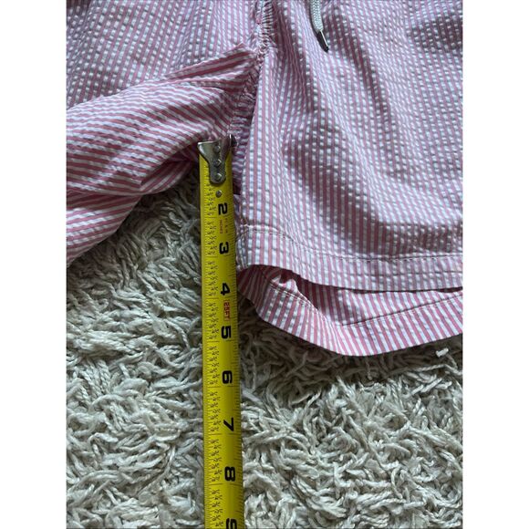 Polo Ralph Lauren Men's Small Seersucker Lined Swim Trunks Pink Striped Vintage - Picture 9 of 10
